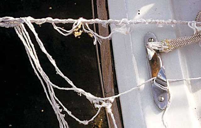 Good chafe protection can prevent shredded lines.