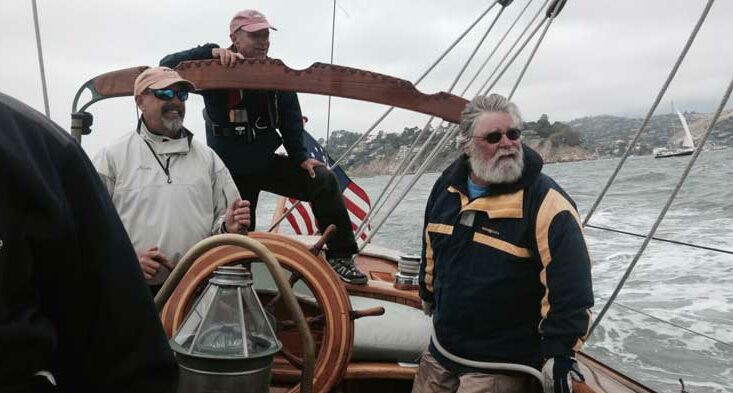 Ted Pike made the journey from Port Townsend to visit and sail on MARTHA, It’s good to see friends from Port Townsend. Edensaw Woods has been a strong supporter of our endeavors at the Schooner Martha Foundation and we thank them for their support.